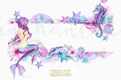 Enchanted Ocean - Watercolor Mermaid by Frou Fou Craft on ...