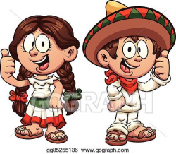 Vector Clipart - Mexican kids. Vector Illustration ...