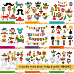 Mexico clipart - Mexican clipart - Cinco de mayo super big mega bundle  clipart - digital images, commercial use cute clipart