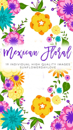 Mexican Floral Colorful Clipart | Awesome Clip Art | Graphic ...