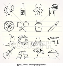 Vector Art - Mexico and mexican culture icons. Clipart ...