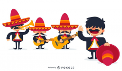 Mexican mariachis illustration | Cartoons & Characters in ...
