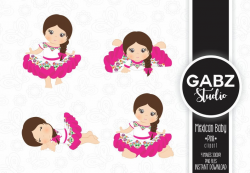 Mexican Baby Girl, Mexican Folklore, Brunette Hair, Clipart, Aztec,  Decorative, Baby Shower, Mexican, Fiesta, Gabz