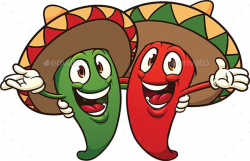 Happy cartoon Mexican chili peppers.Vector clip art ...