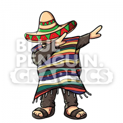 Mexican With Poncho and Sobrero Dabbing Vector Cartoon ...