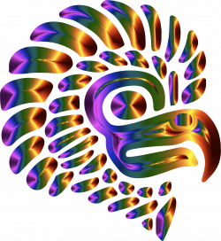 Clipart - Prismatic Stylized Mexican Eagle Silhouette 5