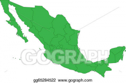 Vector Stock - Green mexico map. Clipart Illustration ...