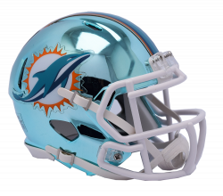 Miami Dolphins CHROME Riddell Speed Mini Football Helmet | Helmetnation