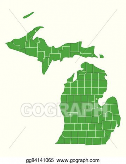 EPS Vector - Map of michigan. Stock Clipart Illustration ...