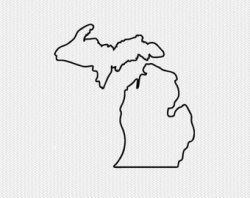 Michigan outline | Etsy