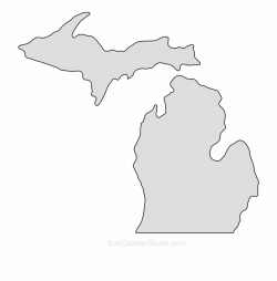 Michigan Map Outline State Shape Stencil Pattern State ...