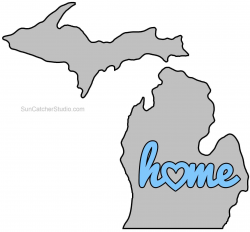 Michigan - Map Outline, Printable State, Shape, Stencil ...