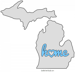 Michigan - Map Outline, Printable State, Shape, Stencil, Pattern