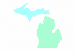 Michigan Map Clean Teal Clip Art - Michigan Transparent ...