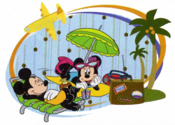 Mickey & Minnie Beach Clipart