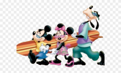 Surfboard Clipart Mickey - Disney Characters At The Beach ...