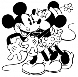 Black & White Mickey & Minnie Clipart