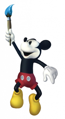 Image - Mickey and the brush. Epic Mickey 2 art.png | Disney Wiki ...
