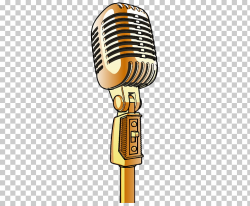 Microphone , microphone, gold-colored condenser microphone ...