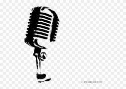 Mic Clipart Black And White - Microphone Clipart Transparent ...
