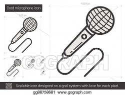 EPS Illustration - Cord microphone line icon. Vector Clipart ...