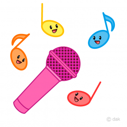 Microphone and Cute Note Clipart Free Picture｜Illustoon