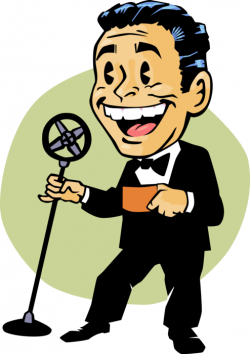 Master of Ceremonies Emcee with Microphone - Vector Image