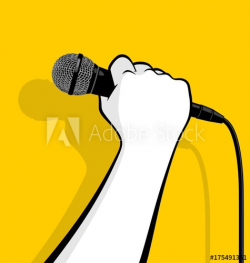 Hand holding microphone - Buy this stock vector and explore ...