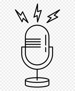 Microphone Outline With Opened Line Comments Clipart ...