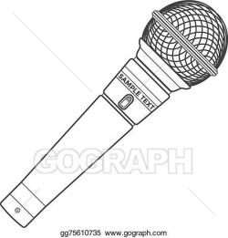 Vector Art - Outline stage microphone. EPS clipart ...