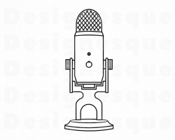 Microphone Outline SVG, Podcast Svg, Radio, Microphone Clipart, Microphone  Files for Cricut, Microphone Cut Files For Silhouette Dxf Png Eps