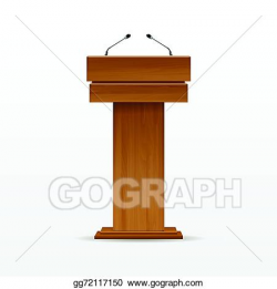 EPS Illustration - Wood podium tribune rostrum stand with ...