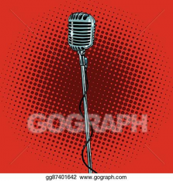 Vector Illustration - Retro microphone and stand. Stock Clip ...