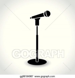 EPS Illustration - Microphone stand icon on white background ...