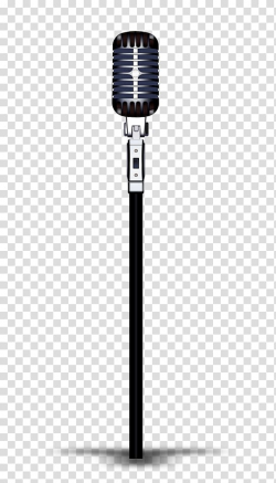 Black and gray microphone illustration, Microphone stand ...
