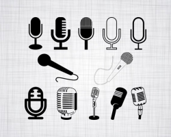 Microphone SVG Bundle, Microphone SVG, Microphone Clipart, Cut Files For  Silhouette, Files for Cricut, Microphone Vector, Svg, Png, Design