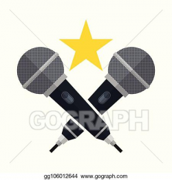 Vector Art - Karaoke party theme with microphones. EPS ...