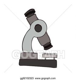 Vector Clipart - Colorful silhouette of microscope tool ...