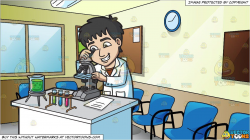 clipart #cartoon A Happy Scientist Looking At An Organism ...