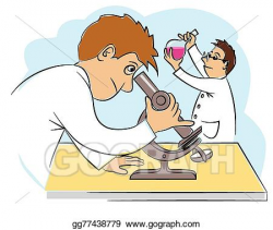 Vector Art - Two funny scientists at research work. Clipart ...