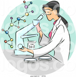 Logo of a Sketched Scientist Girl Viewing Samples Through a ...