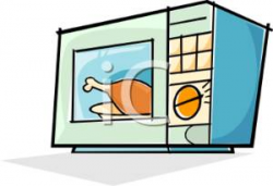 Cooking Poultry in a Microwave Oven Clipart Picture