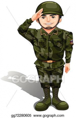 EPS Vector - A smiling soldier doing a hand salute. Stock ...