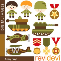 Clip art Army boys (soldier, military, tank, emblem, planes) clipart