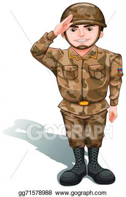 EPS Vector - A soldier demonstrating a hand salute. Stock ...