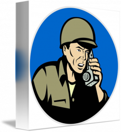 military soldier talking radio walkie-talkie by Aloysius Patrimonio