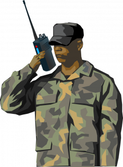 Public Domain Clip Art Image | Soldier with walkie talkie radio ...
