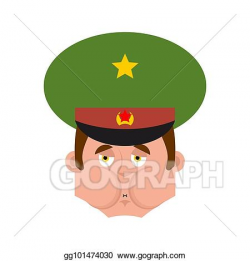 Vector Art - Russian officer sick nausea emoji. soldier face ...