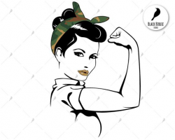 Rosie the Riveter svg, military woman svg, army camouflage ...