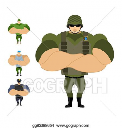 Clip Art Vector - Soldiers. set of strong military people of ...